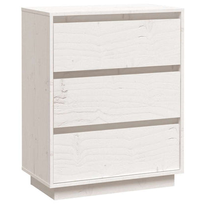Sideboard White 60x34x75 cm Solid Wood Pine