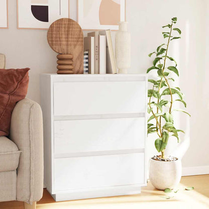 Sideboard White 60x34x75 cm Solid Wood Pine