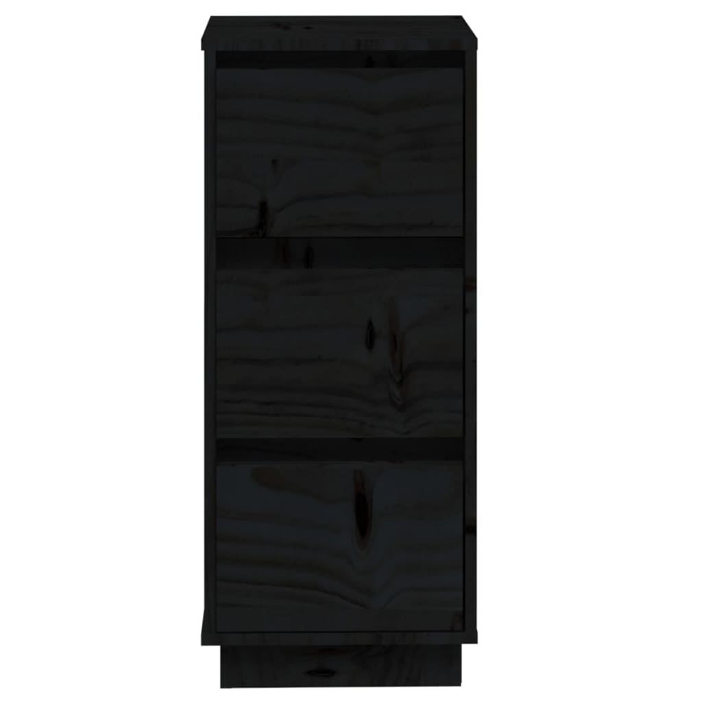 Sideboard | Set of 2 | Black | Solid Pine Wood | 32x34x75 cm