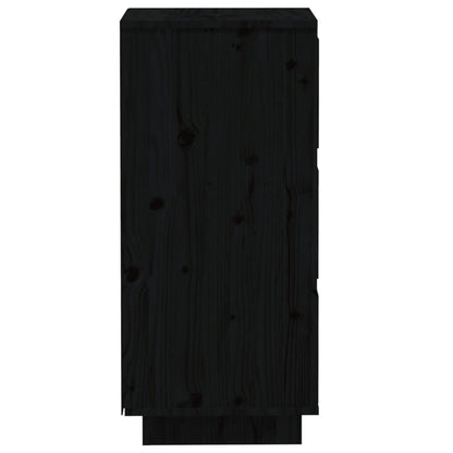 Sideboard | Set of 2 | Black | Solid Pine Wood | 32x34x75 cm