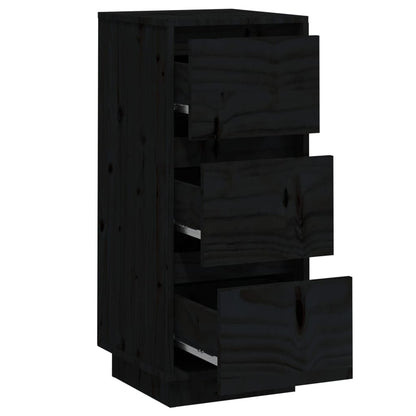 Sideboard | Set of 2 | Black | Solid Pine Wood | 32x34x75 cm