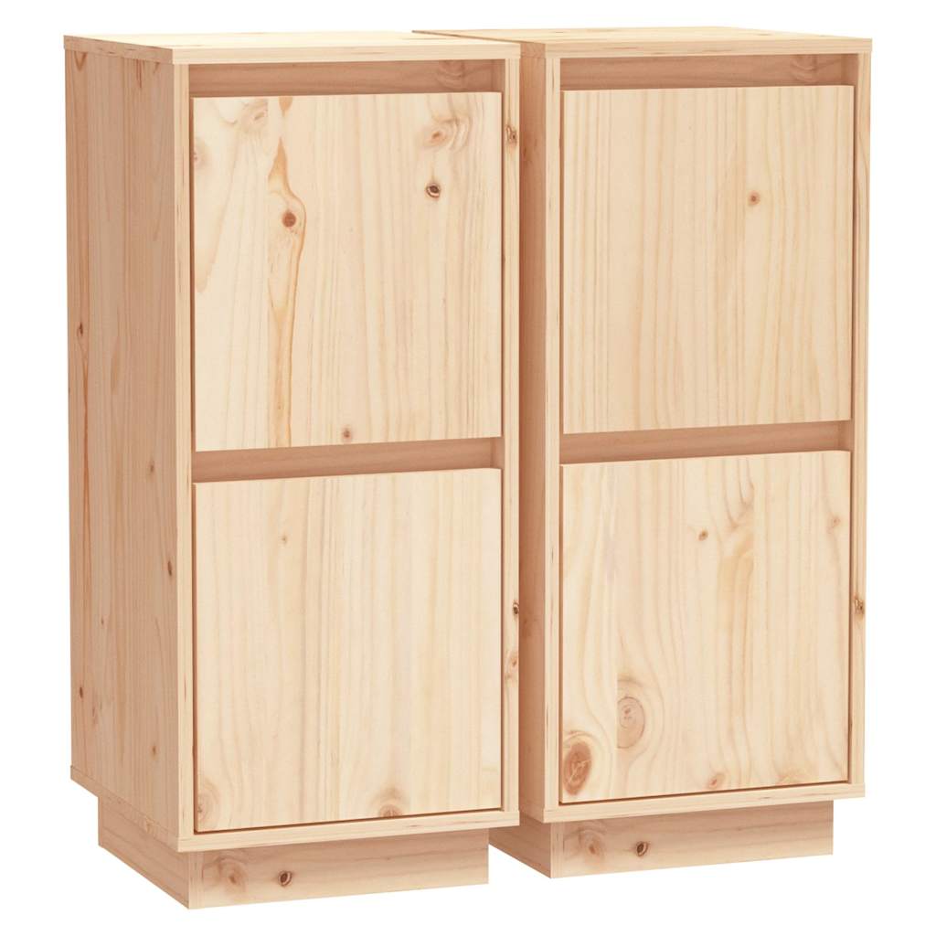 Sideboards 2 pcs 31,5x34x75 cm Solid Wood Pine