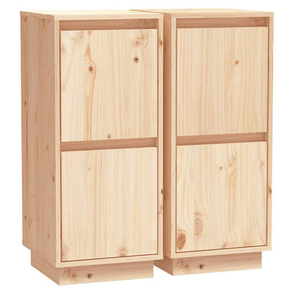Sideboards 2 pcs 31,5x34x75 cm Solid Wood Pine
