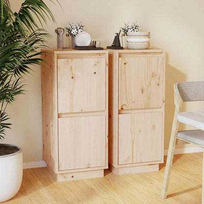Sideboards 2 pcs 31,5x34x75 cm Solid Wood Pine