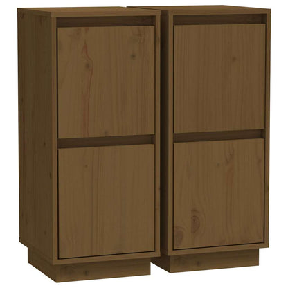 Sideboards 2 pcs Honey Brown 31,5x34x75 cm Solid Wood Pine