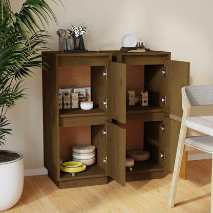 Sideboards 2 pcs Honey Brown 31,5x34x75 cm Solid Wood Pine