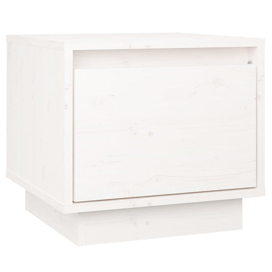 Bedside Cabinet White 35x34x32 cm Solid Wood Pine