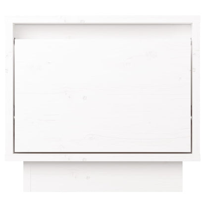 Bedside Cabinet White 35x34x32 cm Solid Wood Pine