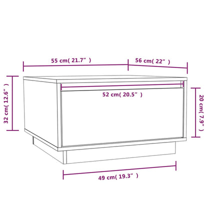 Coffee Table Grey 55x56x32 cm Solid Wood Pine