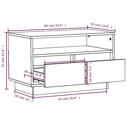 813425 vidaXL TV Cabinet 60x35x37 cm Solid Wood Pine