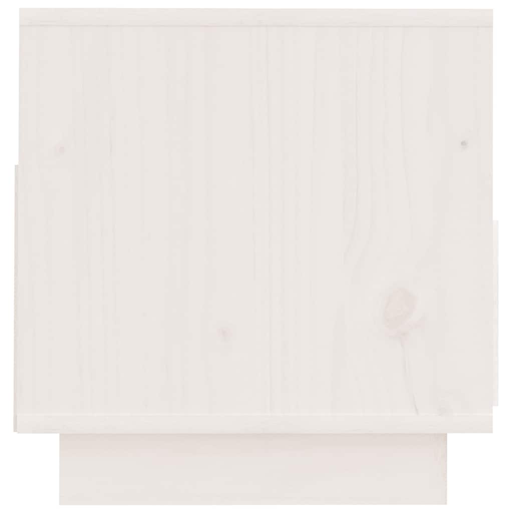 TV Cabinet White 60x35x37 cm Solid Wood Pine