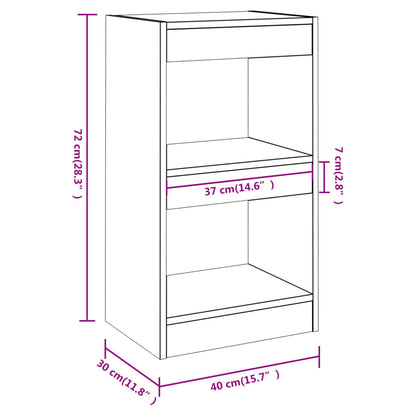 Book Cabinet/Room Divider Concrete Grey 40x30x72 cm