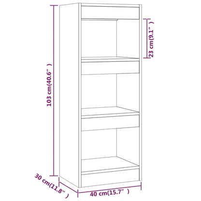 Book Cabinet/Room Divider Sonoma Oak 40x30x103 cm Engineered Wood