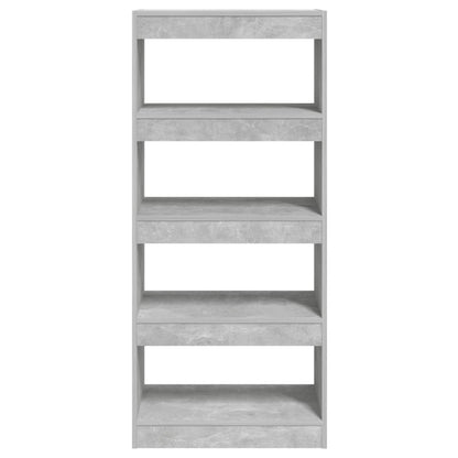 Book Cabinet/Room Divider Concrete Grey 60x30x135 cm Engineered Wood