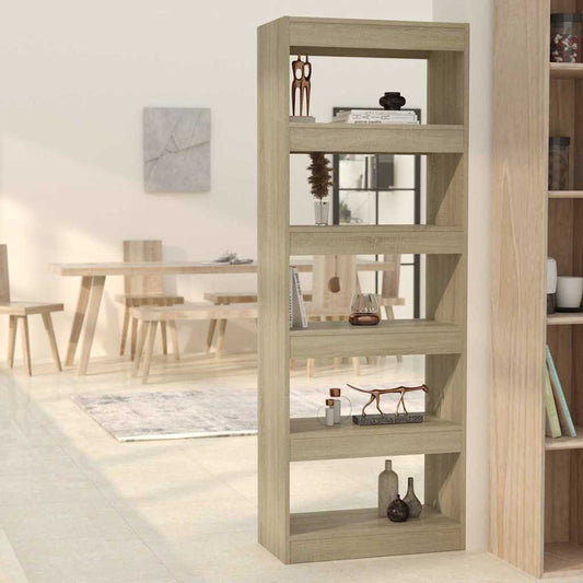 811676 vidaXL Book Cabinet/Room Divider Sonoma Oak 60x30x166 cm Engineered Wood