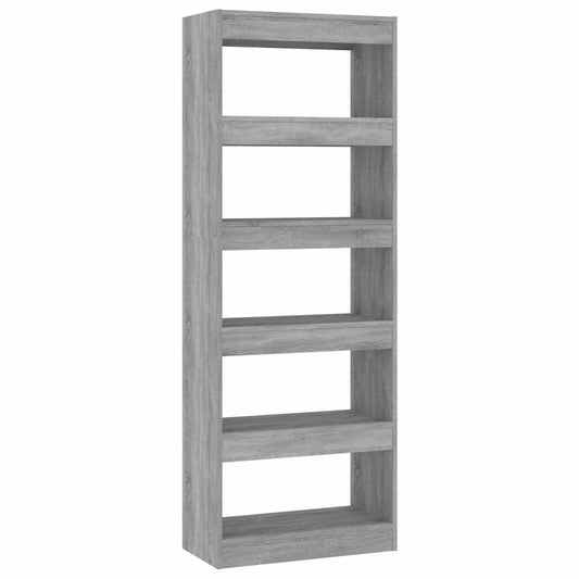 811677 vidaXL Book Cabinet/Room Divider Concrete Grey 60x30x166 cm Engineered Wood