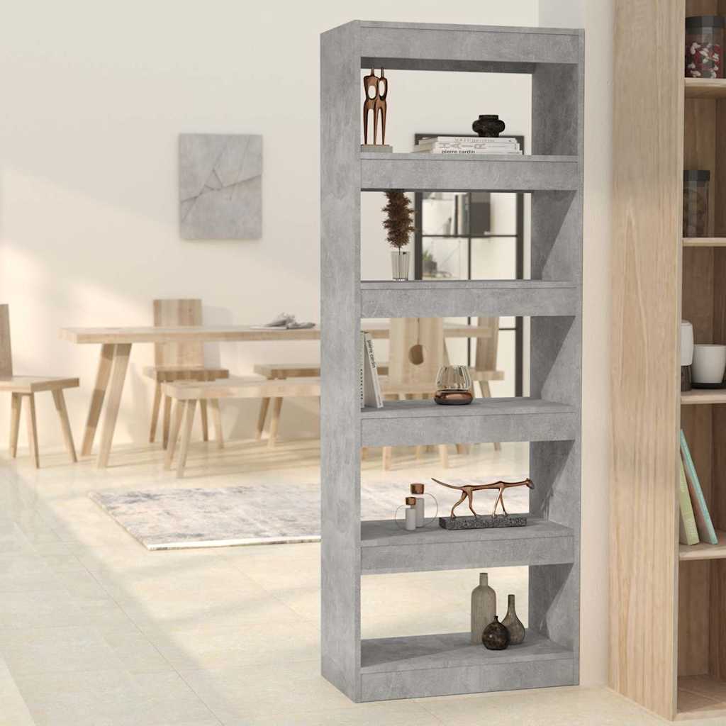 Book Cabinet/Room Divider Concrete Grey 60x30x166 cm