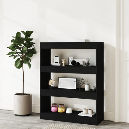 Book Cabinet/Room Divider Black 80x30x103 cm Engineered wood