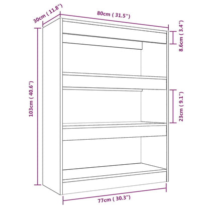 Book Cabinet/Room Divider Black 80x30x103 cm Engineered wood