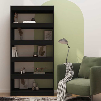 Book Cabinet/Room Divider Black 80x30x166 cm Engineered Wood