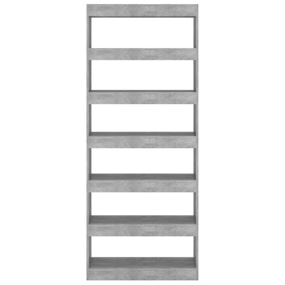 Book Cabinet/Room Divider Concrete Grey 80x30x198 cm Engineered Wood