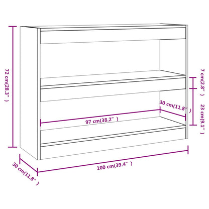 Book Cabinet/Room Divider Concrete Grey 100x30x72 cm