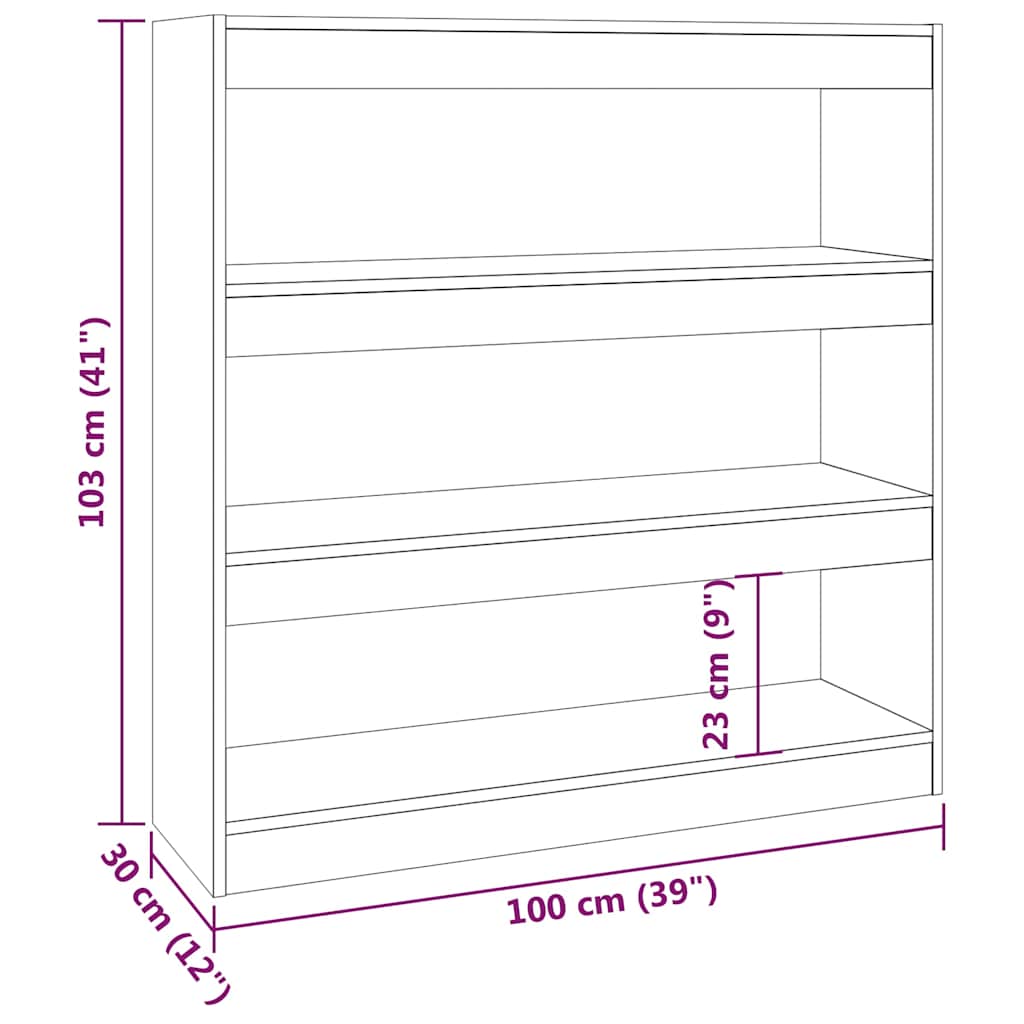 811745 vidaXL Book Cabinet/Room Divider White 100x30x103 cm