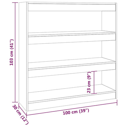 811745 vidaXL Book Cabinet/Room Divider White 100x30x103 cm