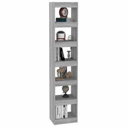Book Cabinet/Room Divider Grey Sonoma 40x30x198 cm