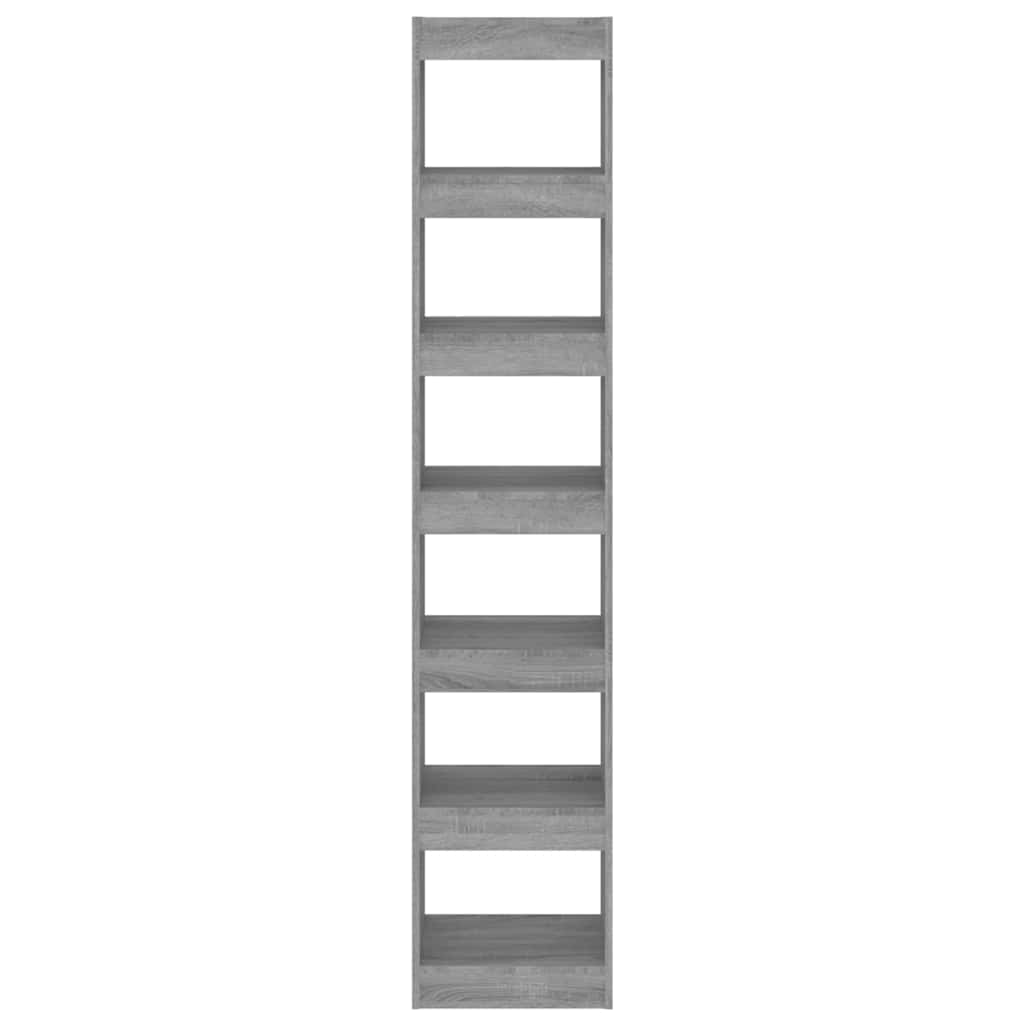 Book Cabinet/Room Divider Grey Sonoma 40x30x198 cm