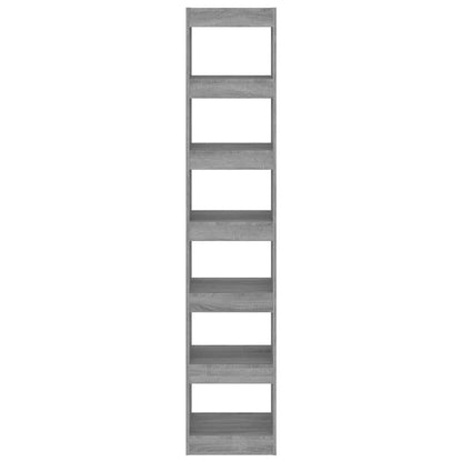 Book Cabinet/Room Divider Grey Sonoma 40x30x198 cm