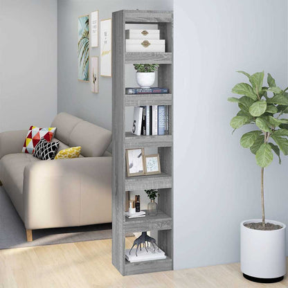 Book Cabinet/Room Divider Grey Sonoma 40x30x198 cm