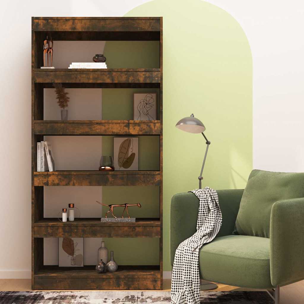 Book Cabinet/Room Divider Smoked Oak 80x30x166 cm