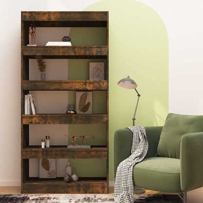 Book Cabinet/Room Divider Smoked Oak 80x30x166 cm