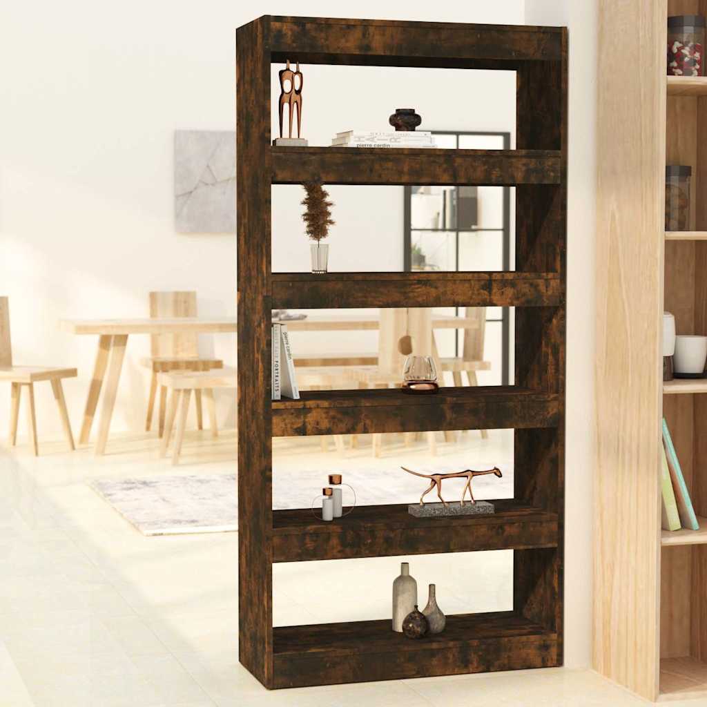 Book Cabinet/Room Divider Smoked Oak 80x30x166 cm