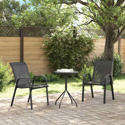 Stackable Garden Chair | Set of 2 | Black | Powder-coated steel | Medium