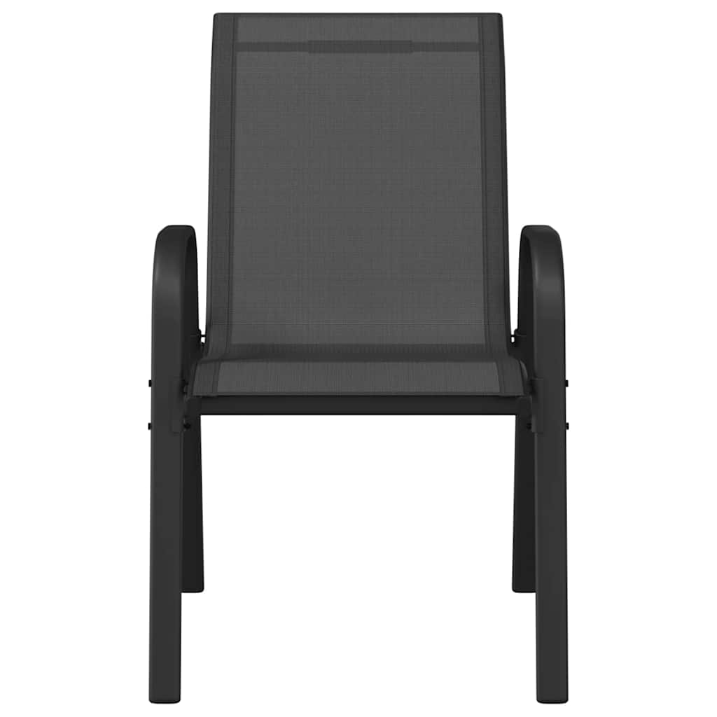 Stackable Garden Chair | Set of 2 | Black | Powder-coated steel | Medium