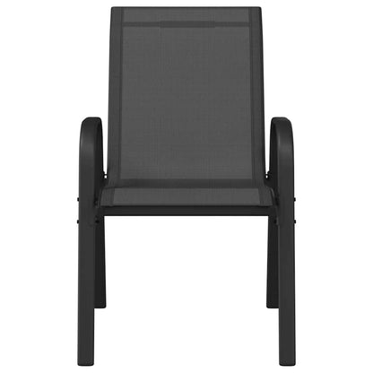 Stackable Garden Chair | Set of 2 | Black | Powder-coated steel | Medium