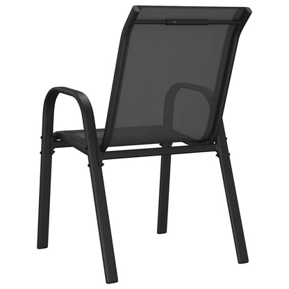 Stackable Garden Chair | Set of 2 | Black | Powder-coated steel | Medium