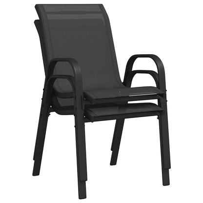 Stackable Garden Chair | Set of 2 | Black | Powder-coated steel | Medium