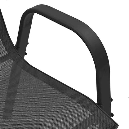 Stackable Garden Chair | Set of 2 | Black | Powder-coated steel | Medium