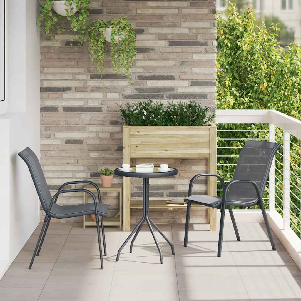 Stackable Garden Chair | Set of 2 | Stackable Chairs | Rectangular