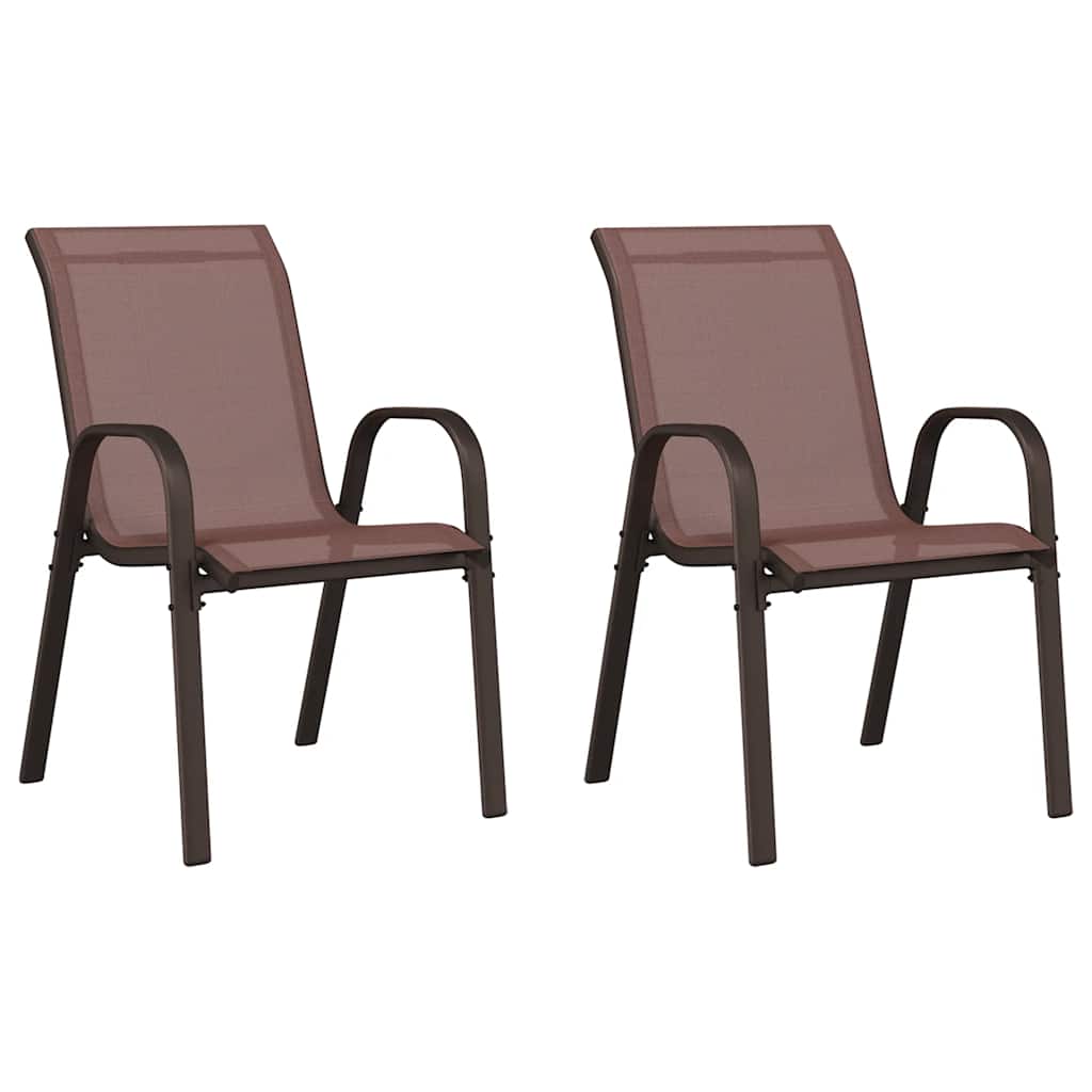 Stackable Garden Chair | Set of 2 | Brown