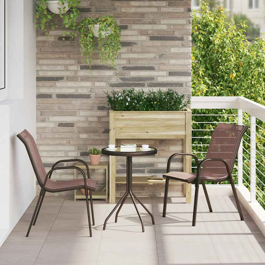 Stackable Garden Chair | Set of 2 | Brown