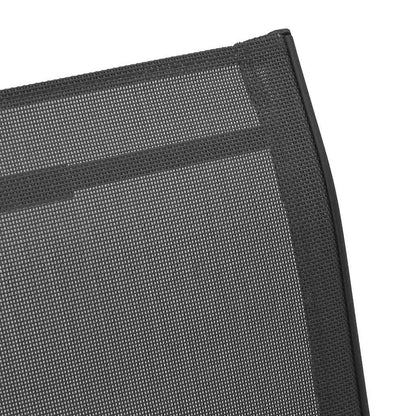 Stackable Garden Chairs 4 pcs Black Textilene Fabric
