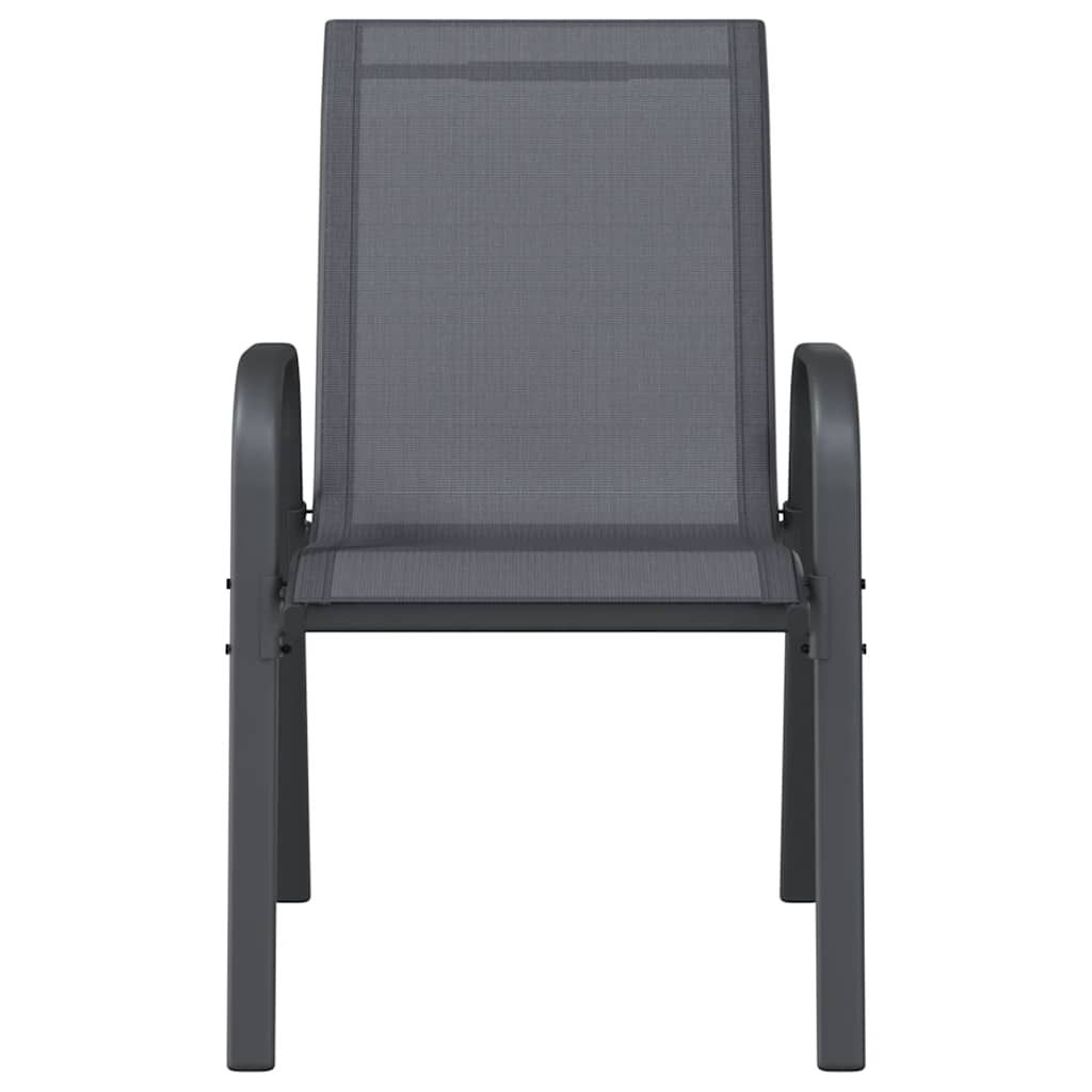 Stackable Garden Chair | Set of 4 | Grey | Powder-coated steel