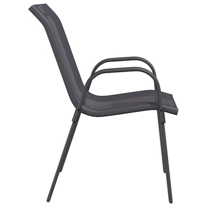Stackable Garden Chair | Set of 4 | Grey | Powder-coated steel