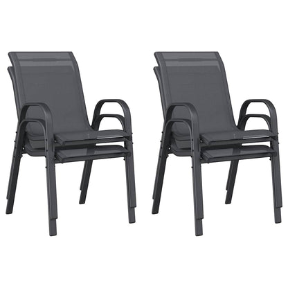 Stackable Garden Chair | Set of 4 | Grey | Powder-coated steel