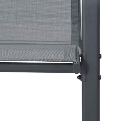 Stackable Garden Chair | Set of 4 | Grey | Powder-coated steel