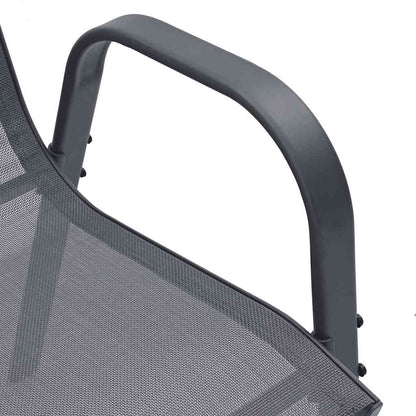 Stackable Garden Chair | Set of 4 | Grey | Powder-coated steel